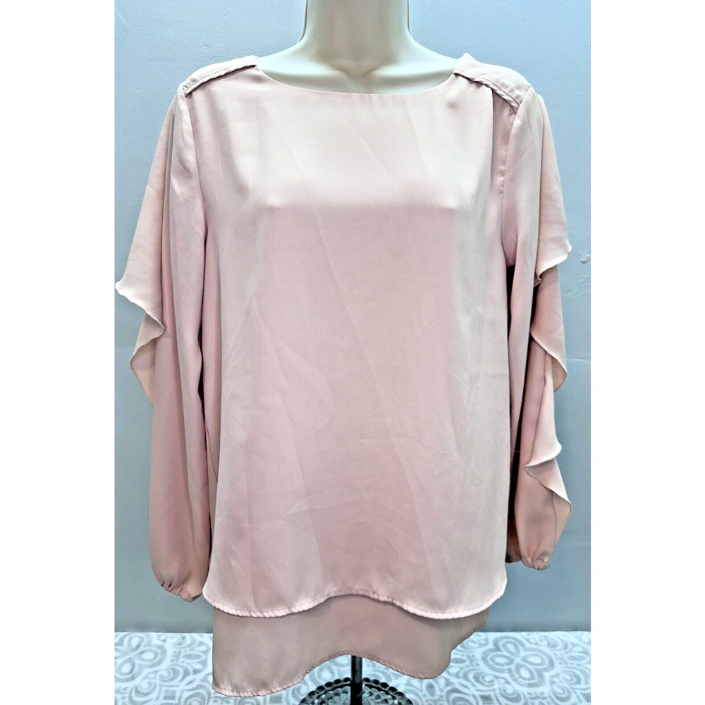 Love Scarlett Women's Blouse Top Layered Hem Ruffles Long Sleeve Pullover Small